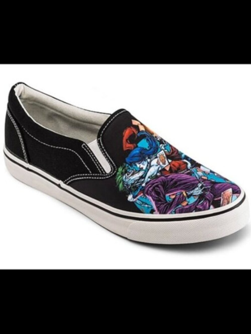 THE JOKER Sz 9 Harley Quinn Slip-On Sneakers Colourful Comfort Shoes